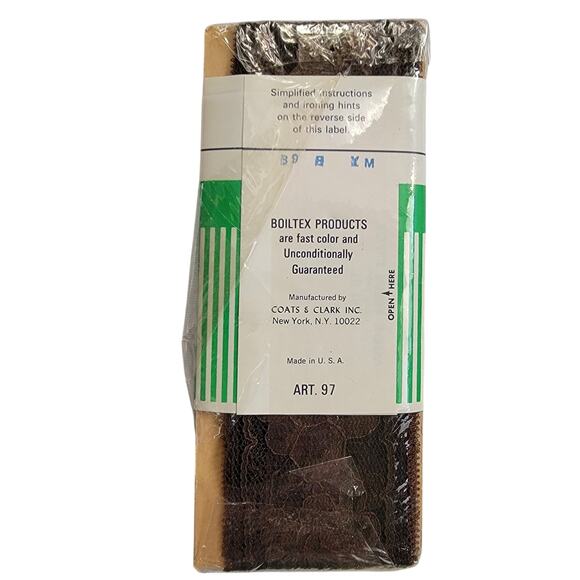 VTG 60s Boiltex Wide Hem Lace 56 B Cloister‎ Brown 1.75" Wide 2.5 Yds Nylon - Picture 3 of 3